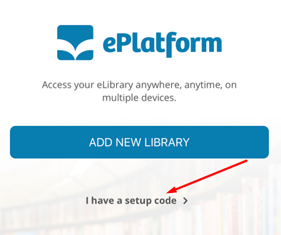 I have a setup code option in the ePlatform app