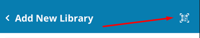 QR button for adding a library in the ePlatform app